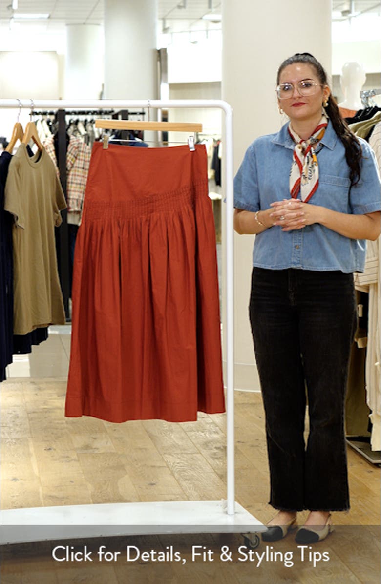Pintuck Cotton Poplin Maxi Skirt, sales video thumbnail