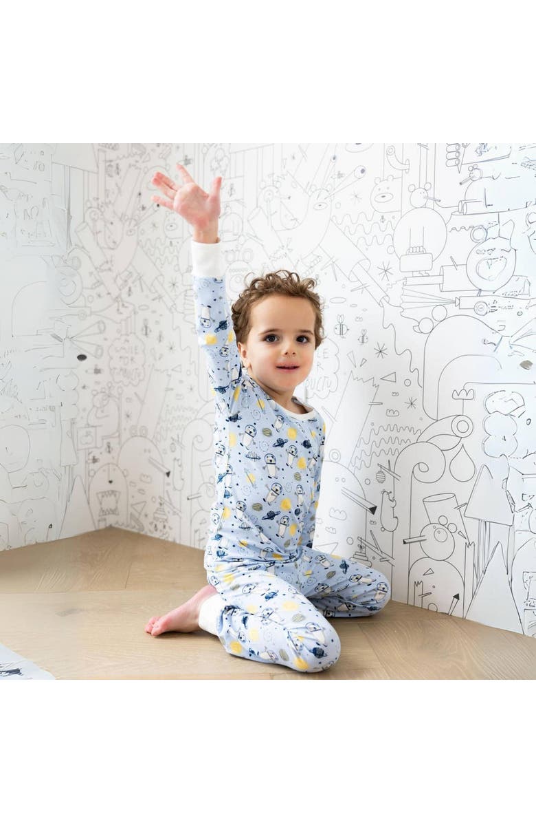 Norani Kids Organic Two-Piece Pajama Set, Alternate, color, Space Bears