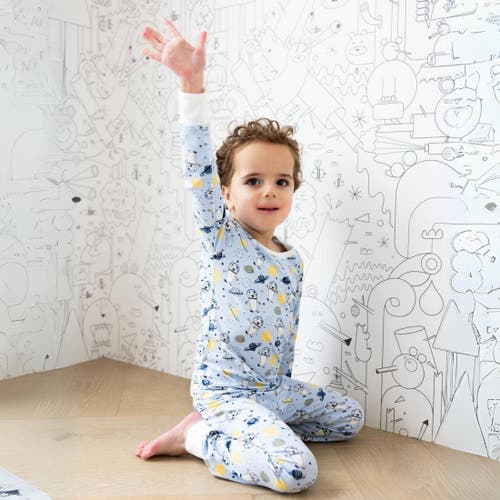 Norani Kids Organic Two-piece Pajama Set In Space Bears