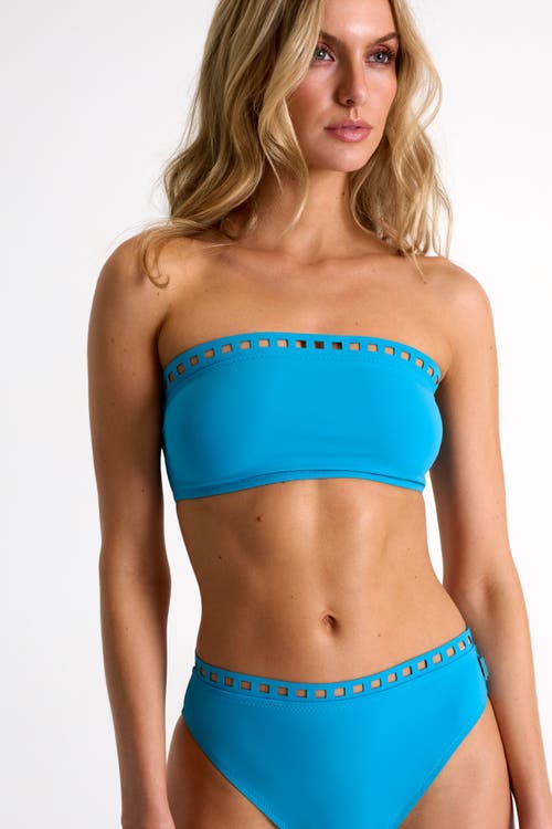 SHAN SHAN BANDEAU BIKINI TOP WITH MOSAIC CUTOUTS