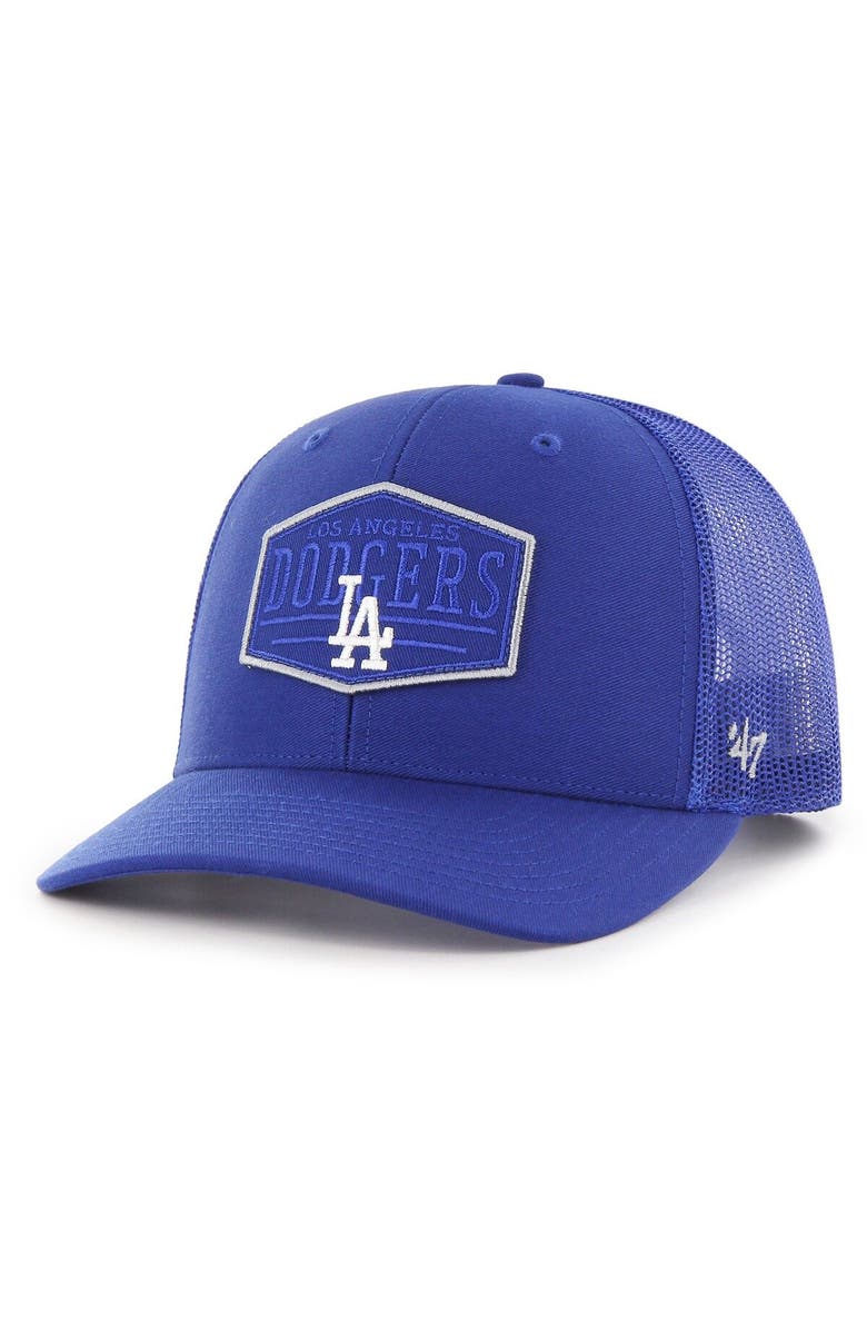 '47 Men's '47 Royal Los Angeles Dodgers Ridgeline Tonal Patch Trucker Adjustable Hat, Main, color, Royal