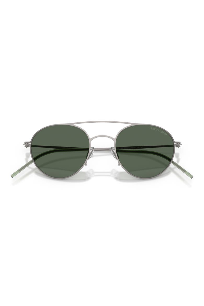 48mm Round Sunglasses, Alternate, color, MATTE GUNMETAL / DARK GREEN