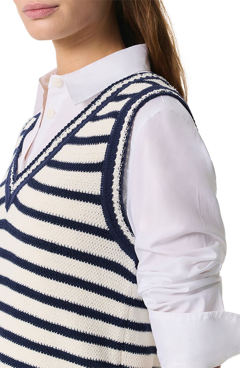 rag & bone Meghan Stripe Sweater Vest, Alternate, color, Ivory Multi