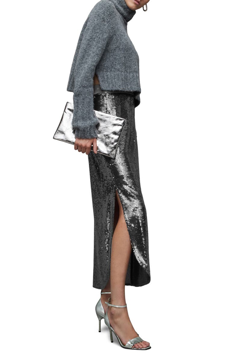 AllSaints Opal Sequin Skirt, Alternate, color,