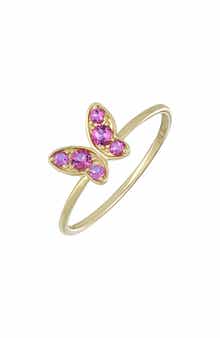 Bony Levy 14K Gold Pink Topaz Butterfly Ring