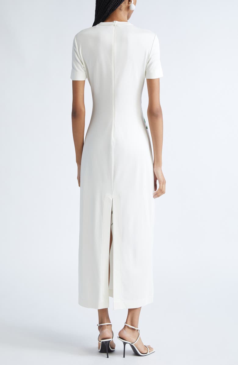 Oscar de la Renta Placed Fern Print Jersey T-Shirt Dress, Alternate, color, Green/ White