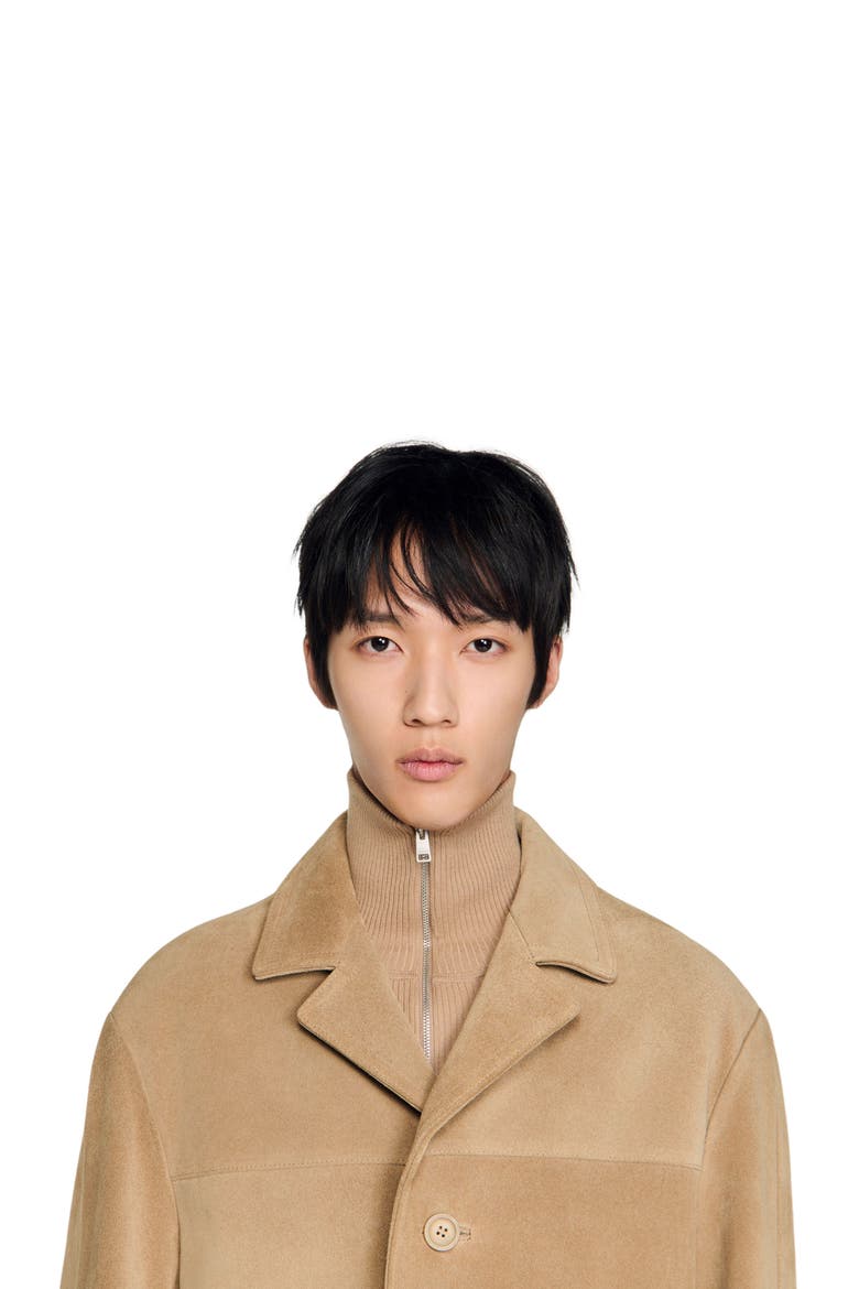 Long belted leather coat, Alternate, color, Cappucino