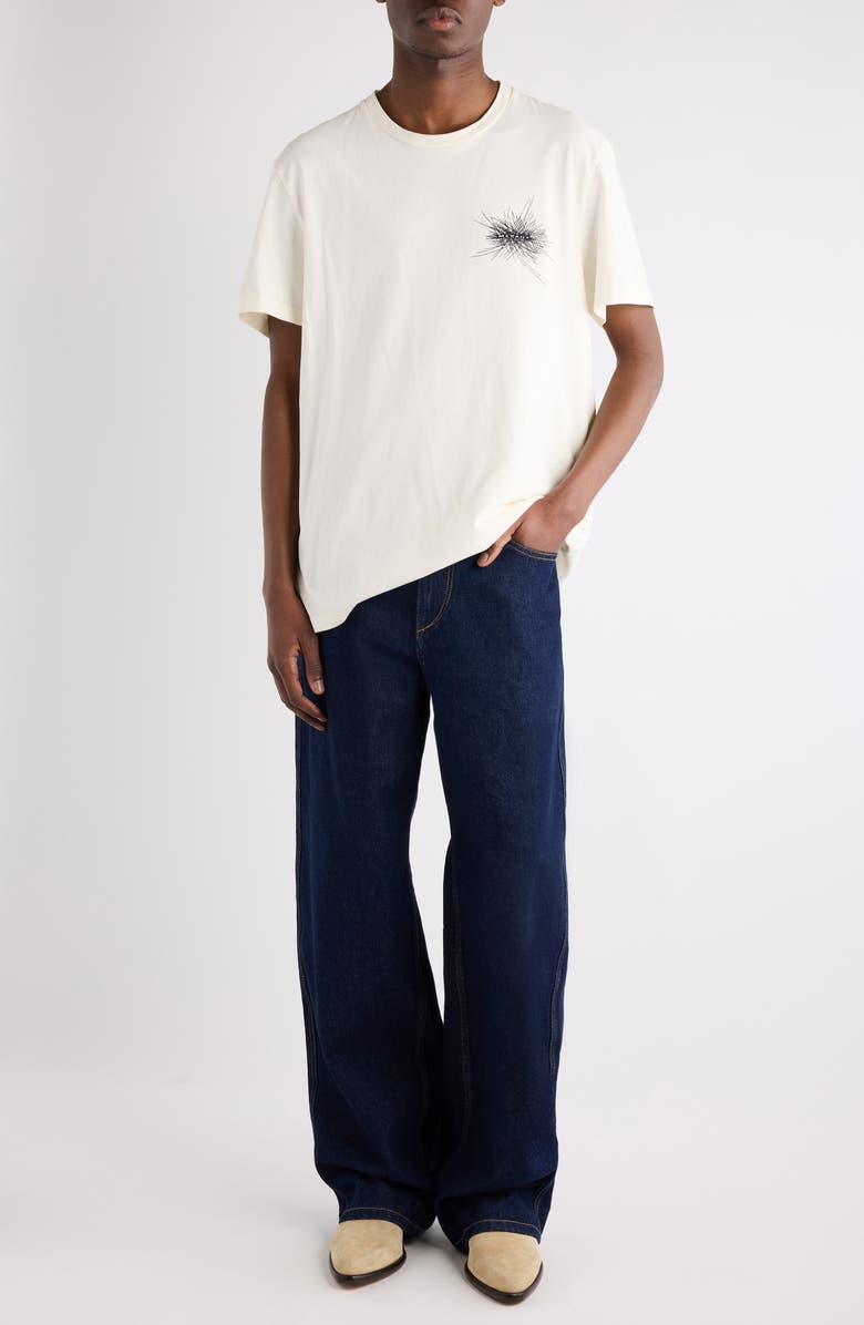 Isabel Marant Honore Firework Embroidered T-Shirt, Alternate, color, Ecru