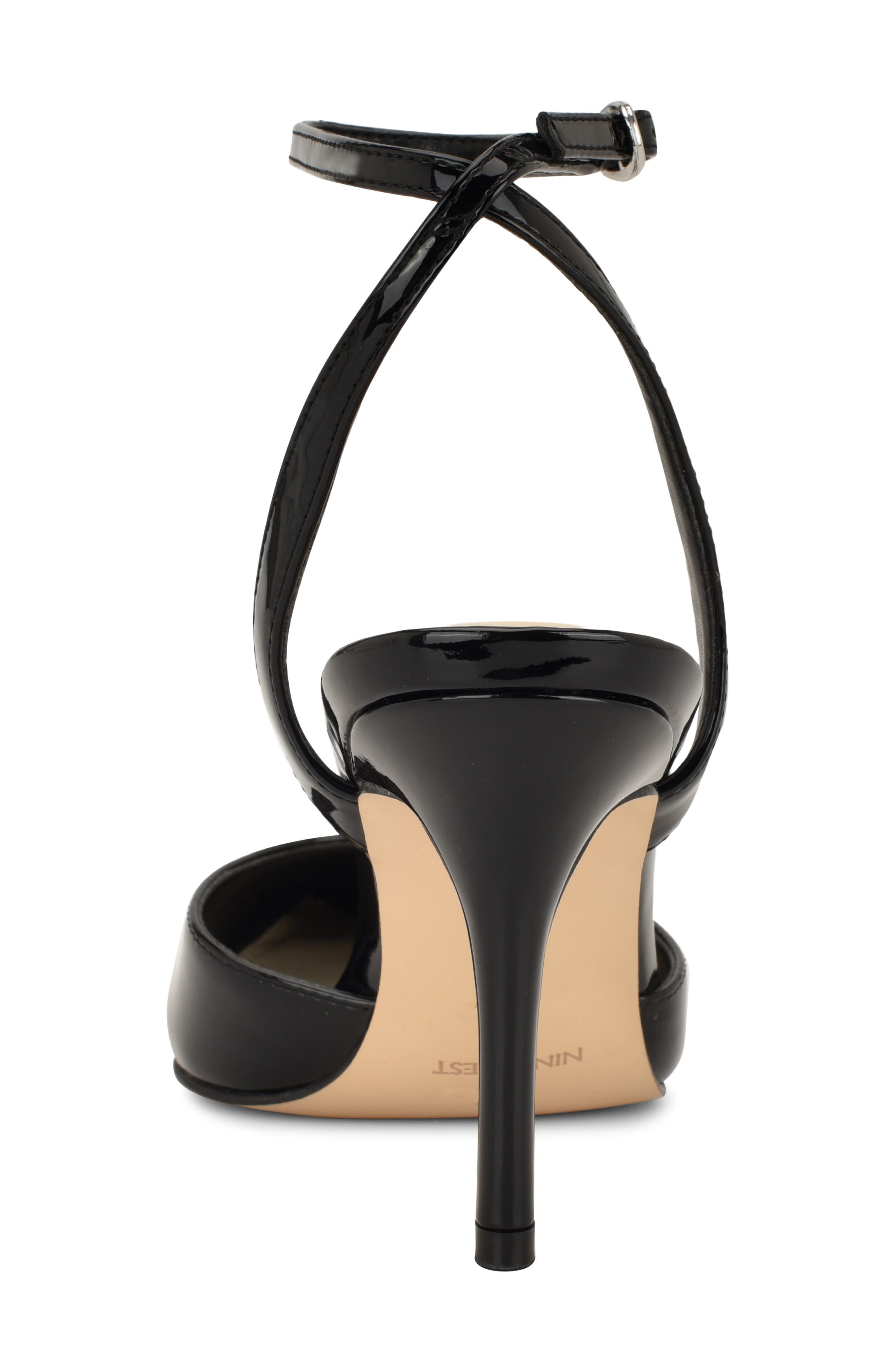 Nine West Grana Ankle Strap Pointed Toe Pump, Alternate, color, Black