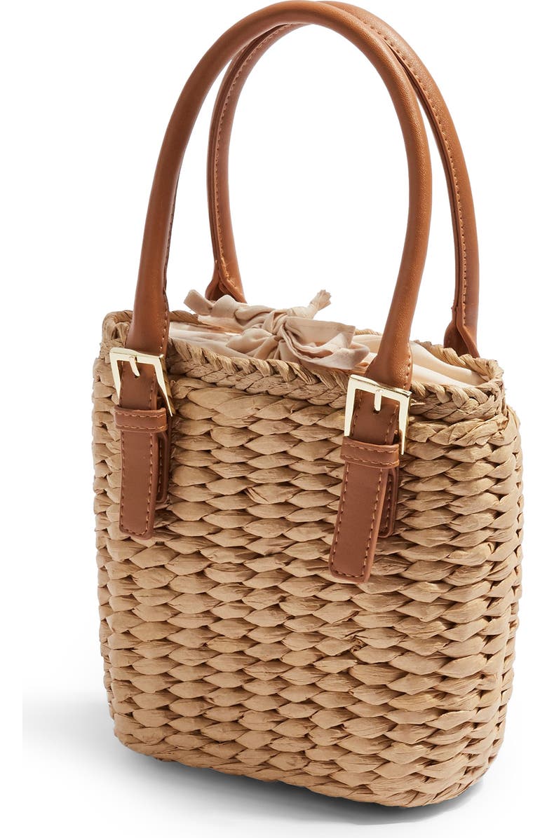 Topshop Sandy Straw Mini Grab Bag, Alternate, color,