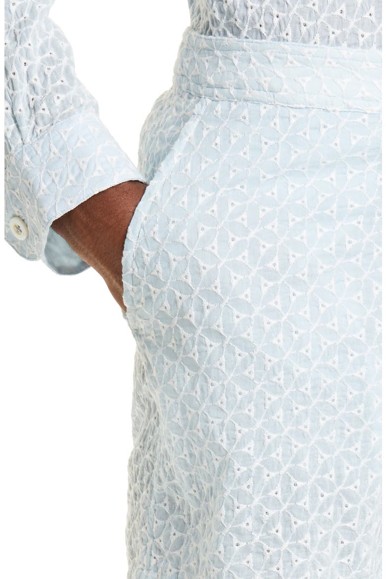 Men's Pines Textured Flat Front Shorts, Alternate, color, LIGHT BLUE/ IVORY