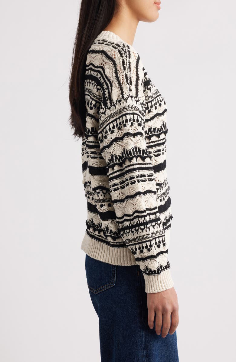 MARGARET O'LEARY Fair Isle Cotton Blend Sweater, Alternate, color, 
