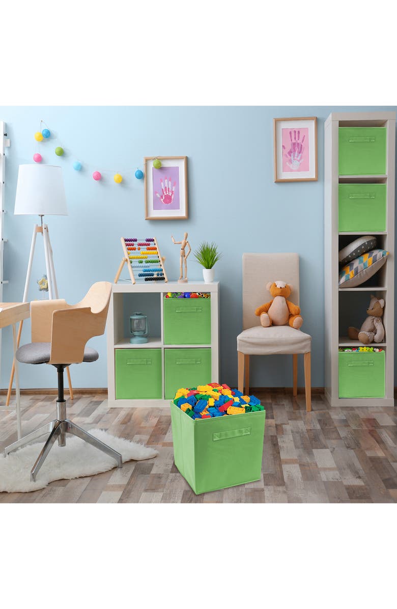 SORBUS Green Foldable Storage Cube Basket Bin - Pack of 6, Alternate, color, Green