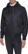 KARL LAGERFELD PARIS Signature Hooded Bomber Jacket