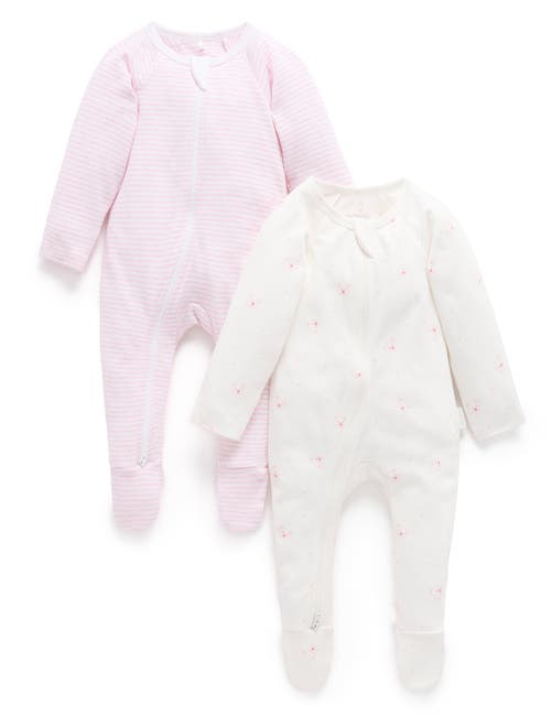Purebaby 2 Pack Zip Footie