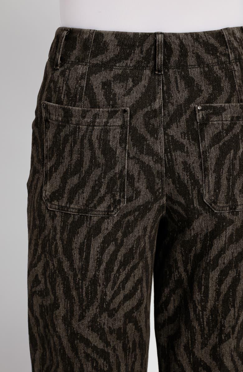 Lysse Leo Print High Waist Ankle Wide Leg Denim Pants, Alternate, color, Black/Grey Current Ripples