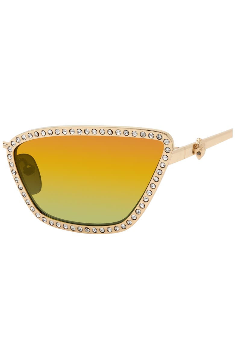 58mm Cat Eye Sunglasses, Alternate, color, GOLD/ RAINNBOW FL