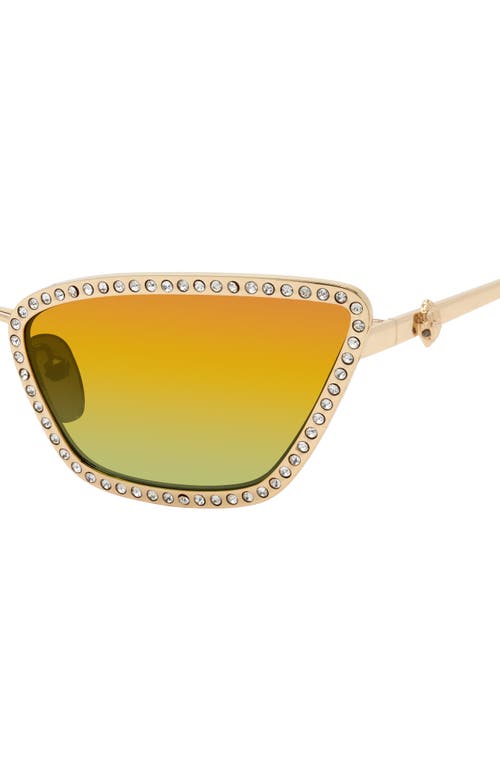 Kurt Geiger Cat Eye Sunglasses, 60mm In Gold/rainnbow Fl