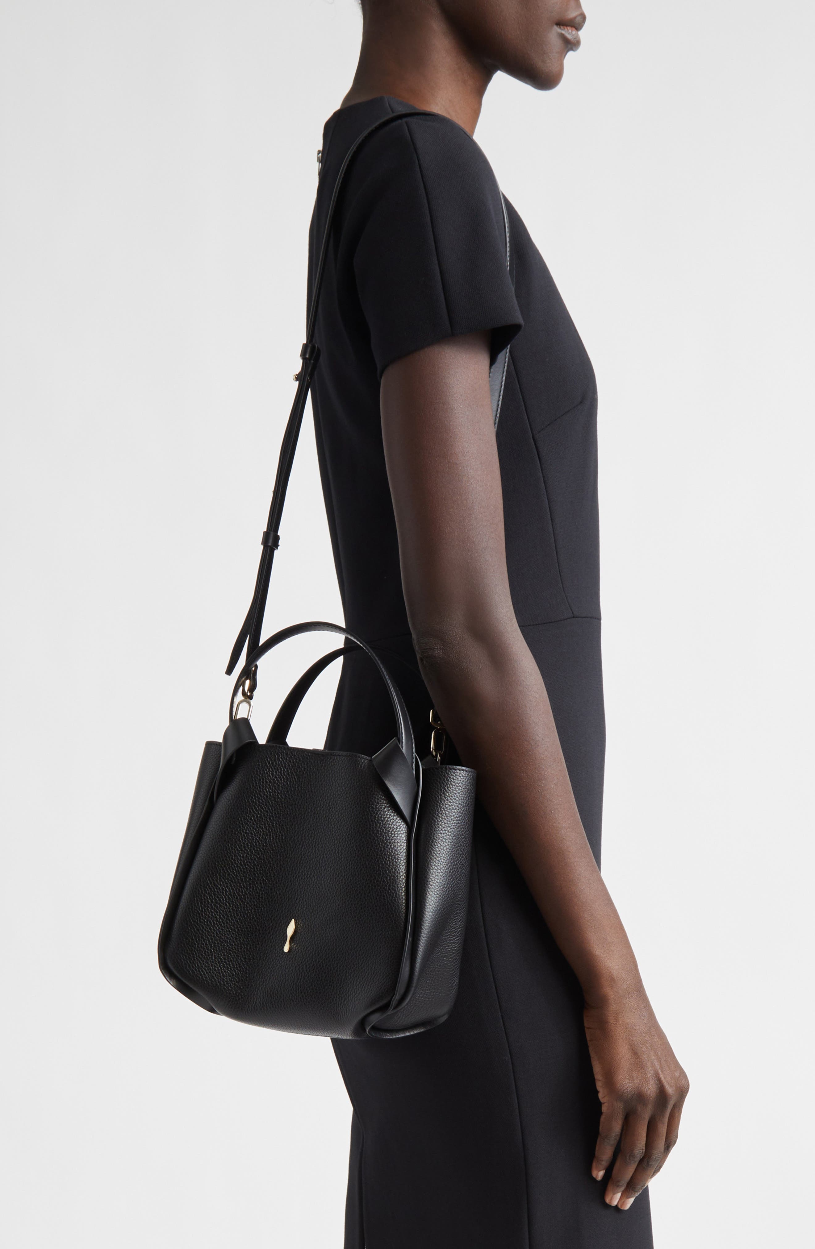 Christian Louboutin Mini Bettina Leather Tote, Alternate, color, Bk01 Black