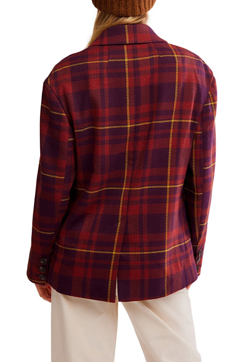 Dean Double Breasted Blazer, Alternate, color, PLUM COMBO
