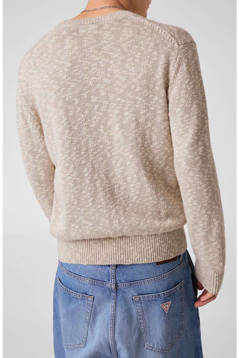 Marled Cotton Crewneck Sweater, Alternate, color, GREY/ WHITE
