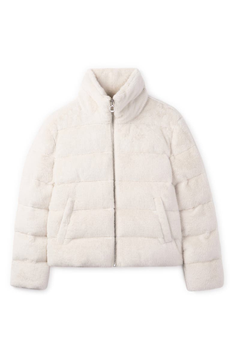 Noize Marina Faux Fur Puffer Jacket, Main, color, Off White