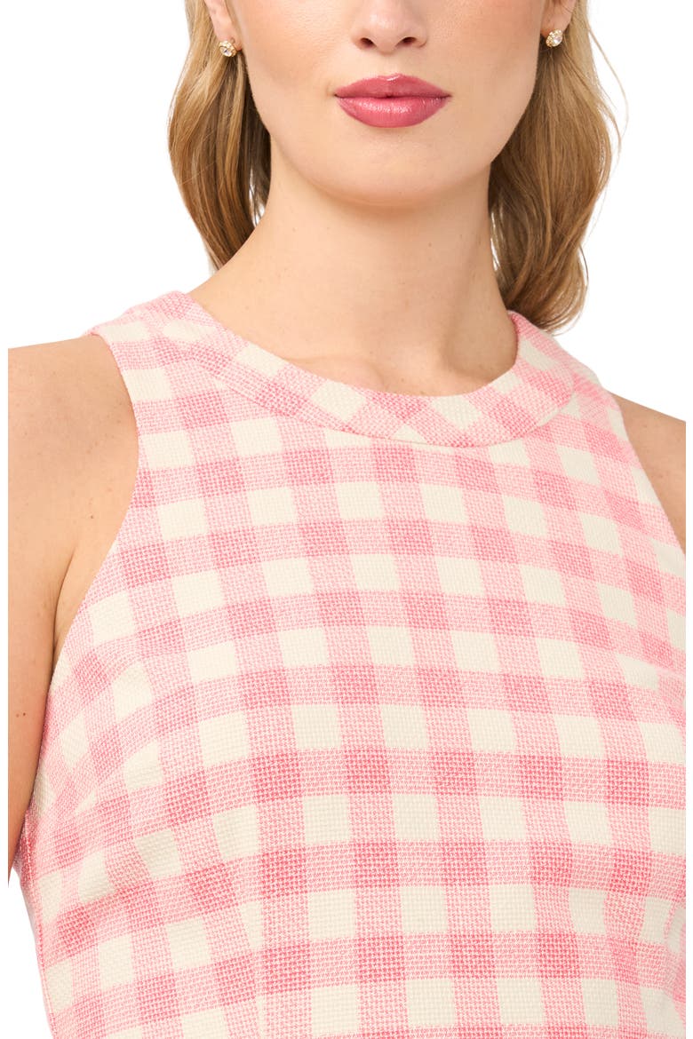 Tina Check Sleeveless Minidress, Alternate, color, CAMELLIA ROSE