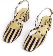 Charlotte Stone Vera Crisscross Slingback Low Block Heel Pump