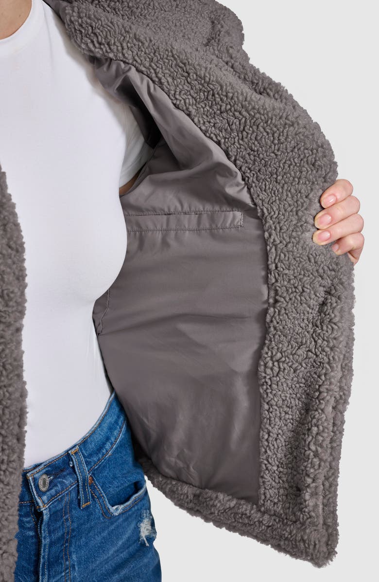 Levi's Quilted Faux Fur Short Teddy Jacket, Alternate, color, Grey