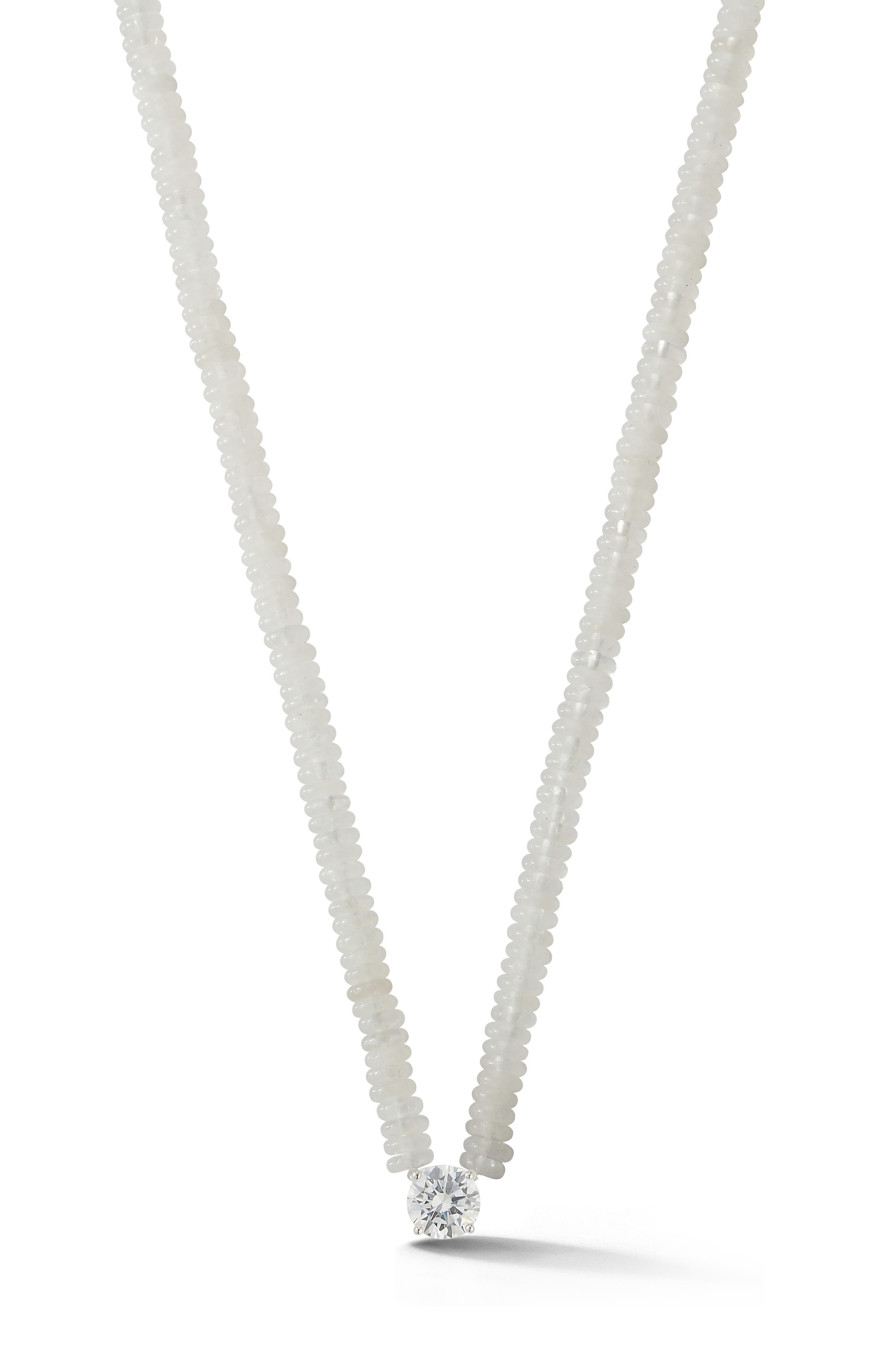 Beaded Round Pendant Necklace