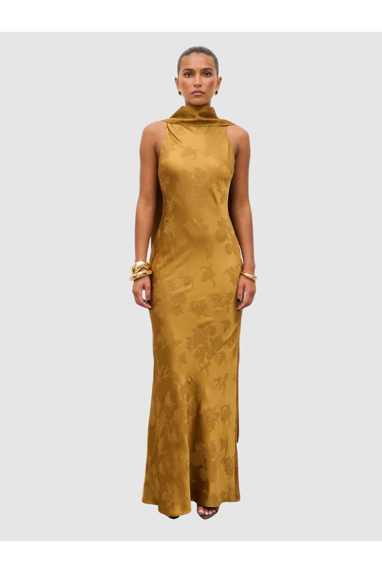 Lethe Scarf Maxi Dress, Main, color, Dark Honey