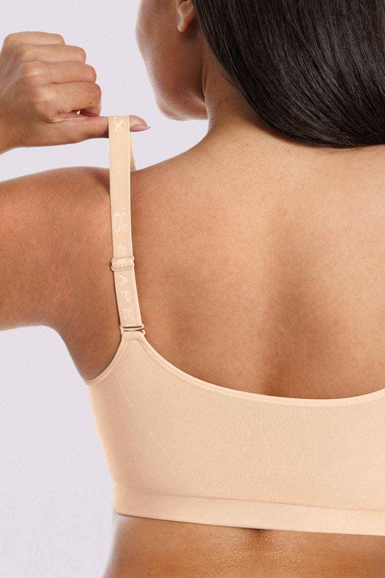 Skin Flow Seamless Front-Zip Wireless Bra, Alternate, color, Beige