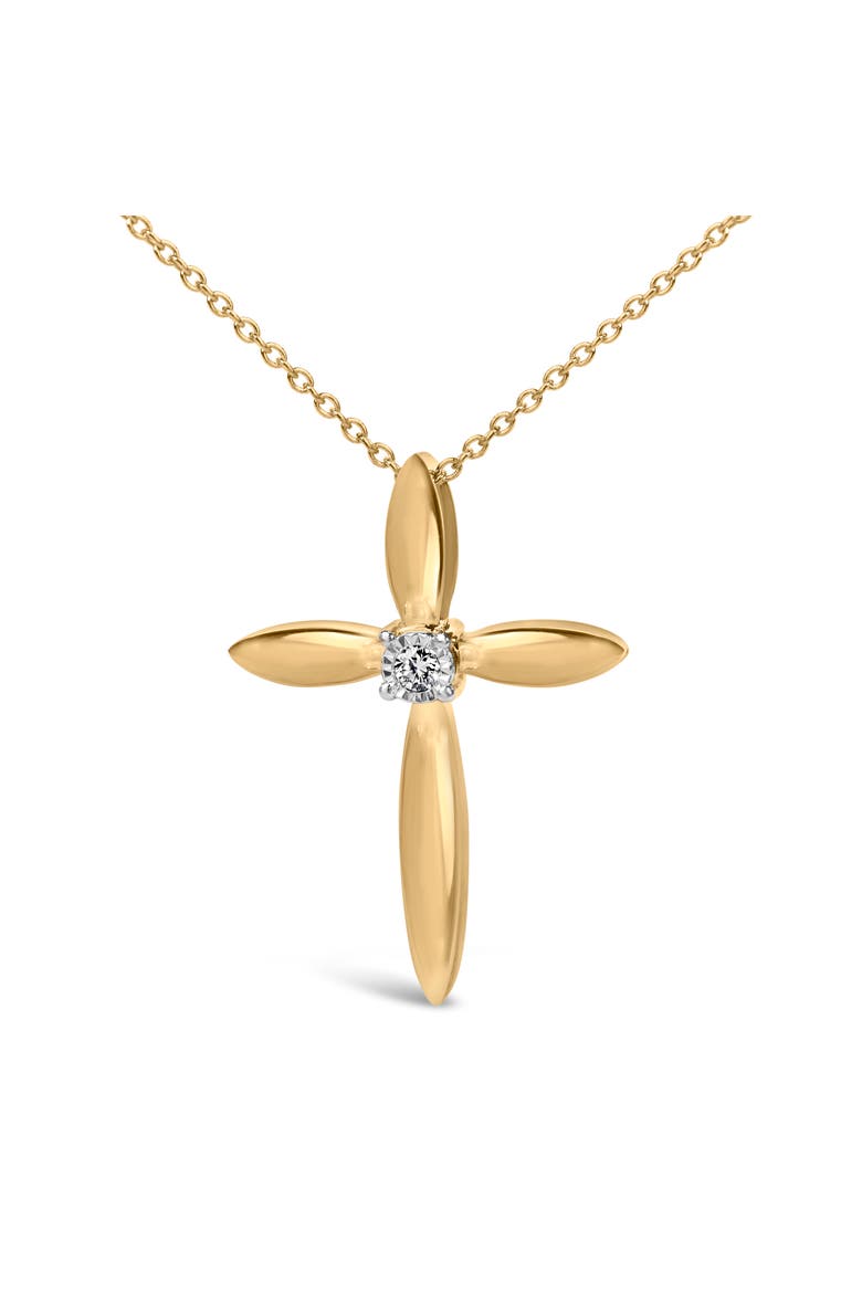 Gold Vermeil Diamond Accent Ribbon Pendant Necklace, Alternate, color, Silver