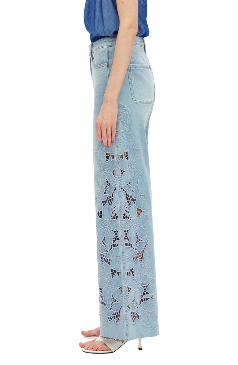 Bayeas High Waist Wide Leg jeans, Alternate, color, Light Blue