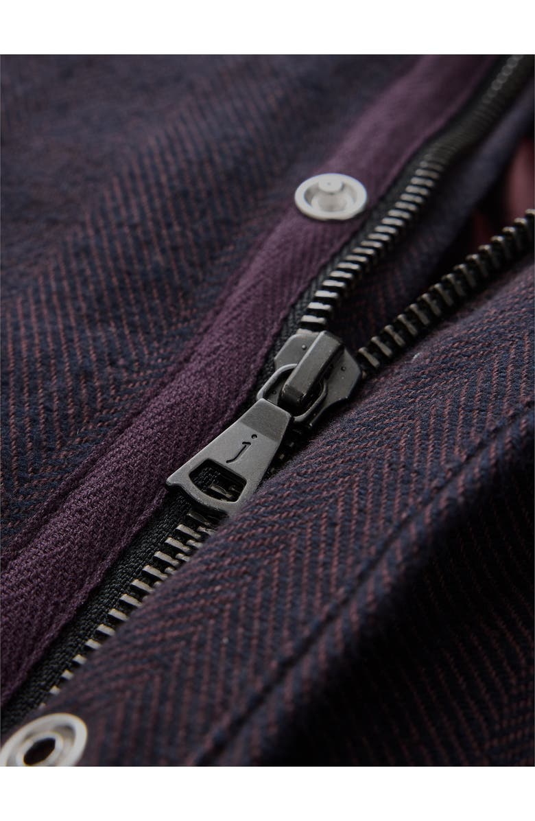 John Varvatos Jameson Herringbone Snap Jacket, Alternate, color, Merlot