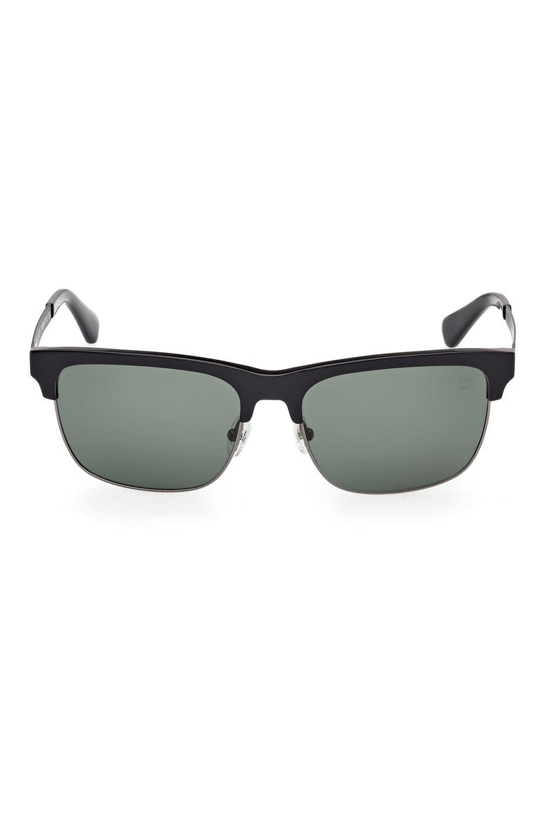 60mm Sunglasses, Main, color, SHINY BLACK / GREEN POLARIZED