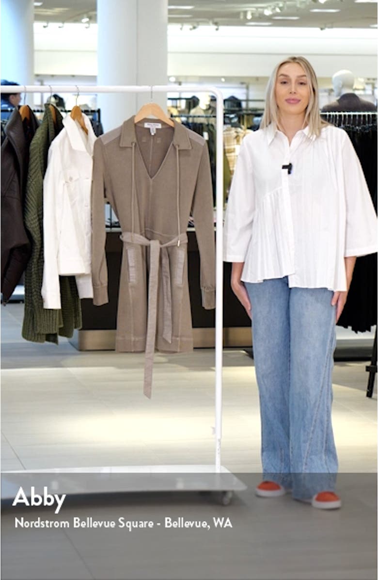 Sunray Cove Long Sleeve Tie Waist Cotton Minidress, sales video thumbnail