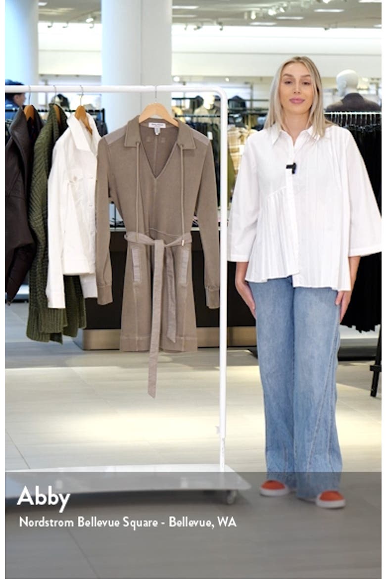Sunray Cove Long Sleeve Tie Waist Cotton Minidress video