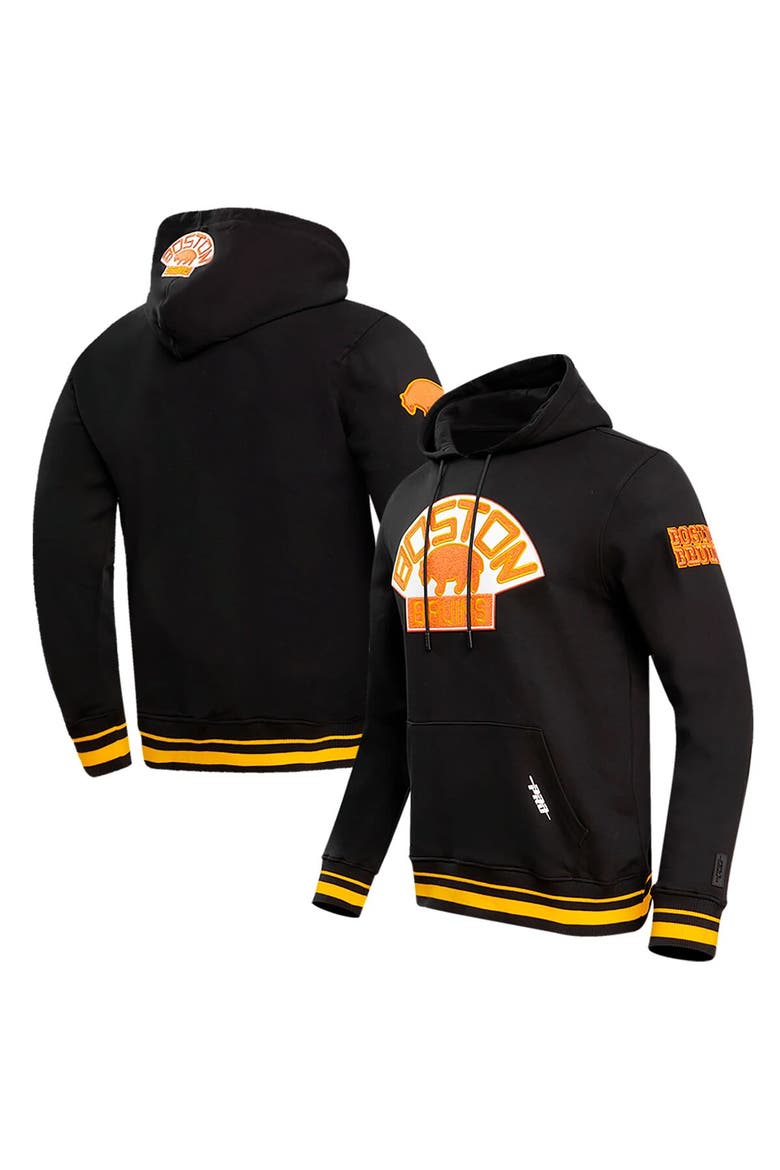 Men's Pro Standard Black Boston Bruins Retro Classic Fleece Pullover Hoodie, Main, color, Black