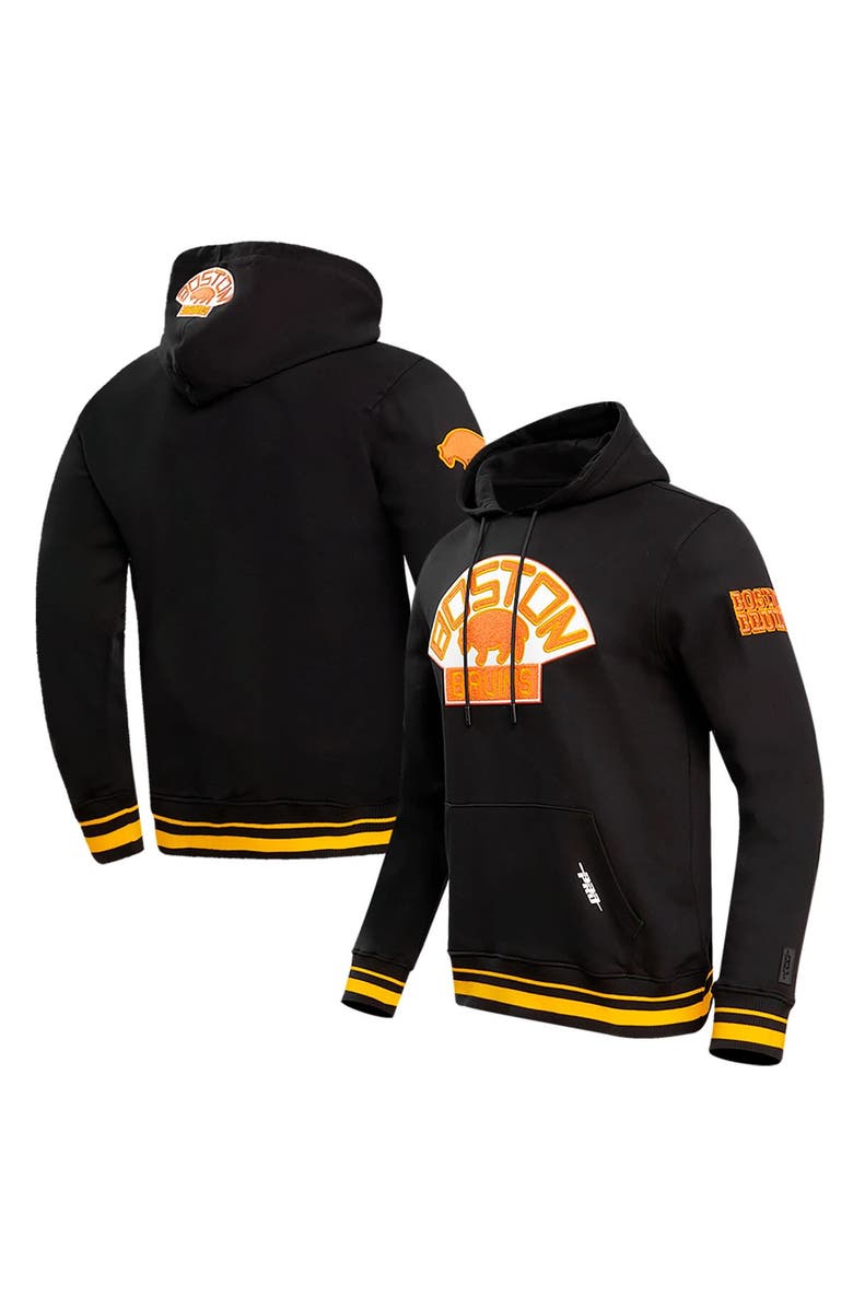 PRO STANDARD Men's Pro Standard Black Boston Bruins Retro Classic Fleece Pullover Hoodie, Main, color, Black