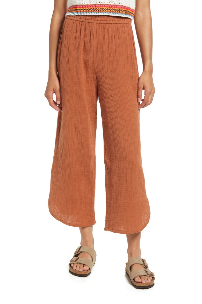 Corinne Wide Leg Cotton Gauze Pants, Main, color, SIERRA