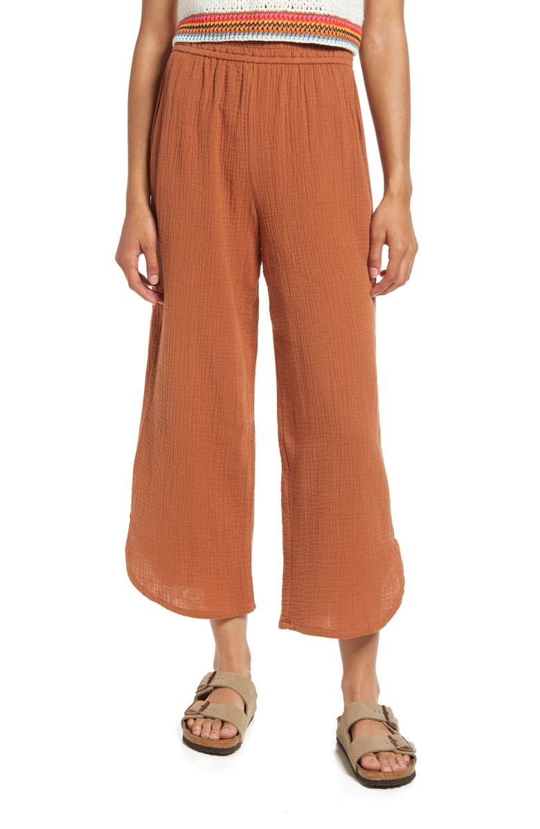 Marine Layer Corinne Wide Leg Cotton Gauze Pants, Main, color, 