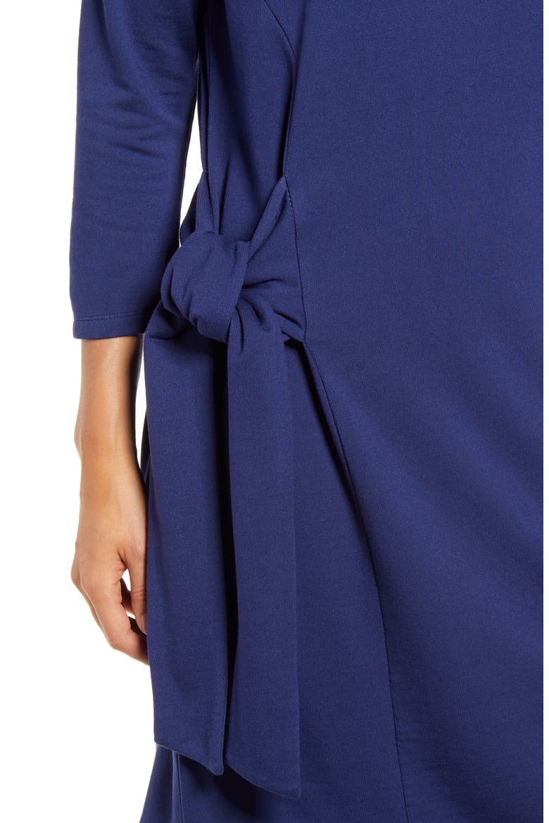 French Terry Shift Dress, Alternate, color, ISLAND NAVY