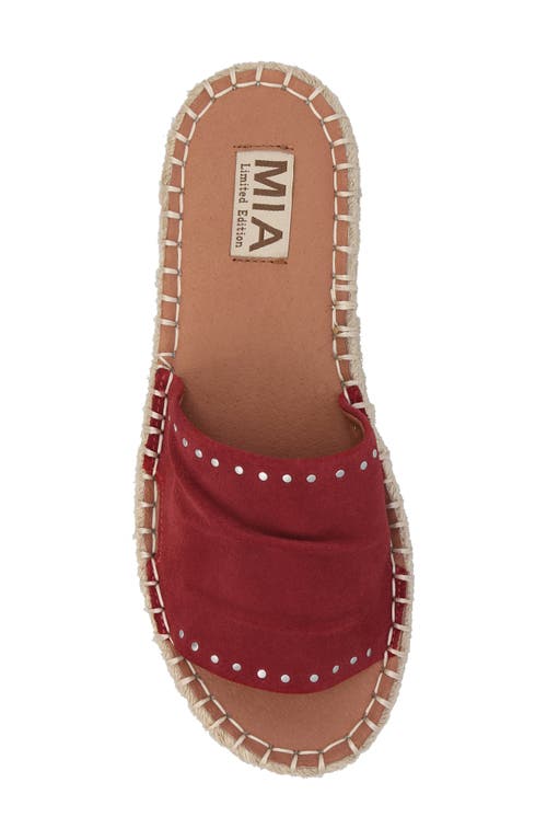 Mia Dahya Espadrille Platform Slide Sandal In Red