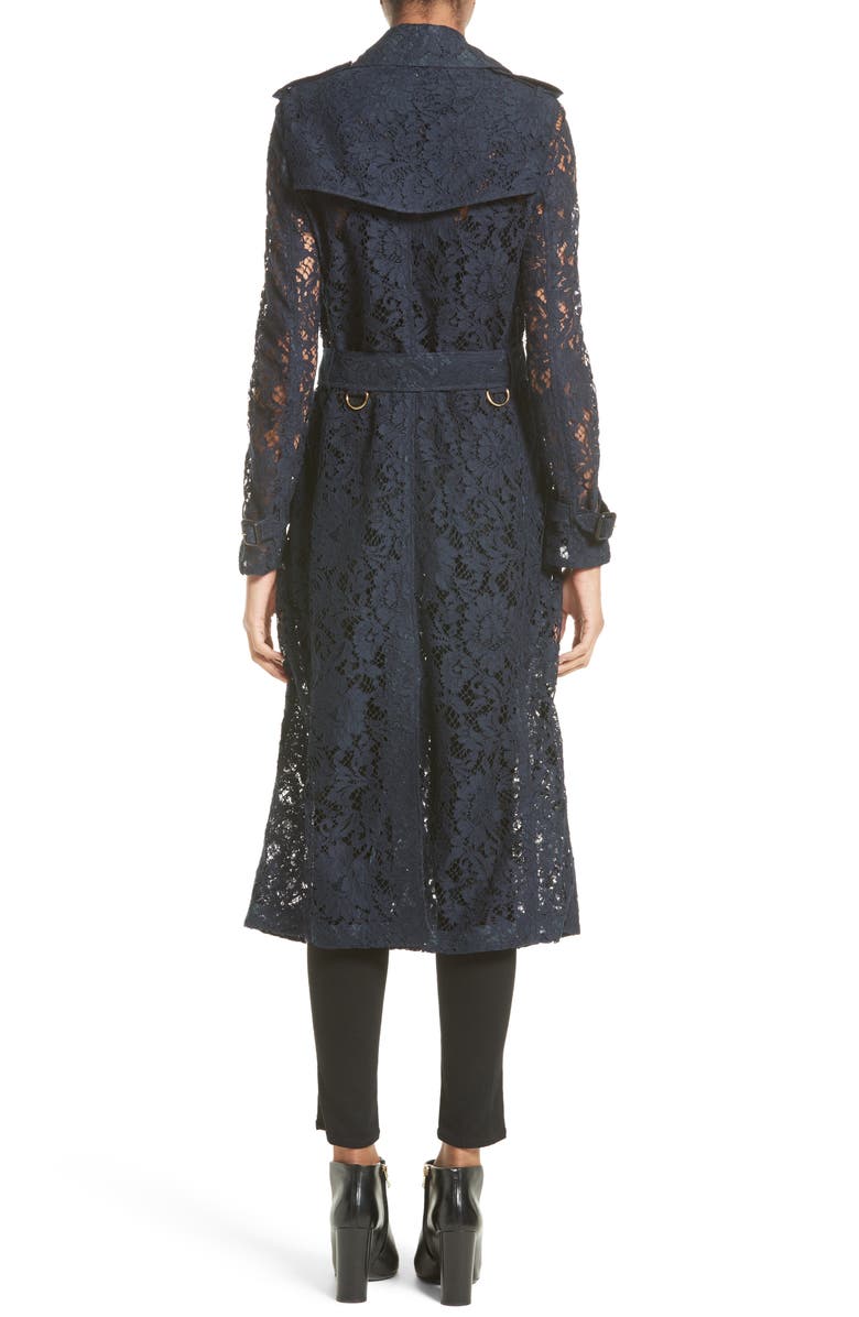 Burberry Gracehill Macramé Lace Wrap Trench Coat, Alternate, color, 