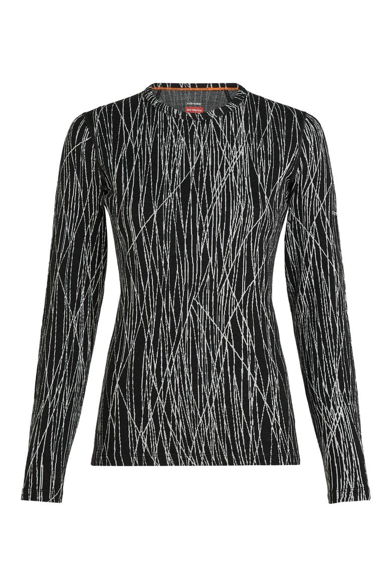 Merino Wool 260 Vertex Crewneck Top, Alternate, color, BLACK/ SNOW/ J