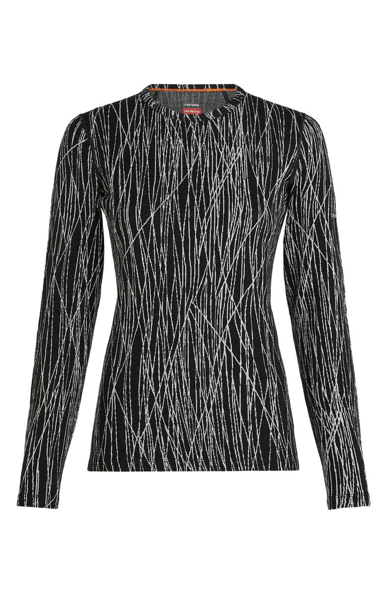 Icebreaker Merino Wool 260 Vertex Crewneck Top, Alternate, color, Black/ Snow/ J