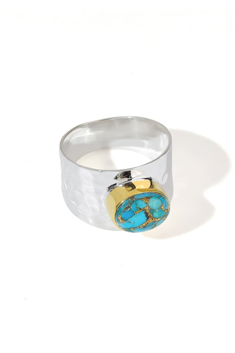 Turquoise Silver Plated Statement Ring, Alternate, color, BLUE