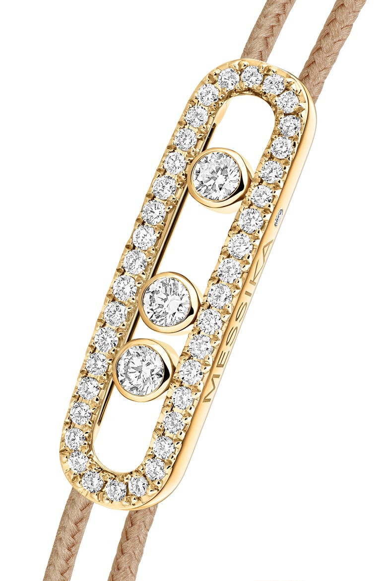 Care Pavé Diamond Cord Bracelet, Alternate, color, YELLOW GOLD