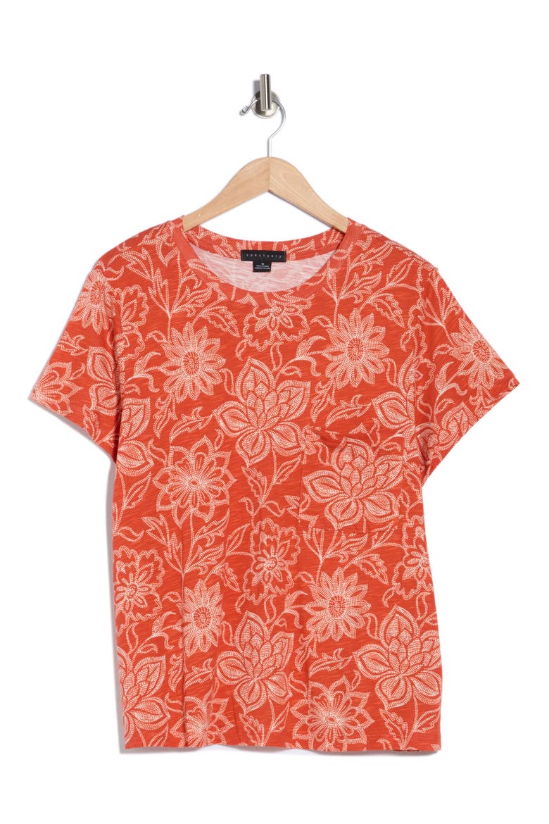 Cotton Blend Pocket T-Shirt, Alternate, color, ORANGE